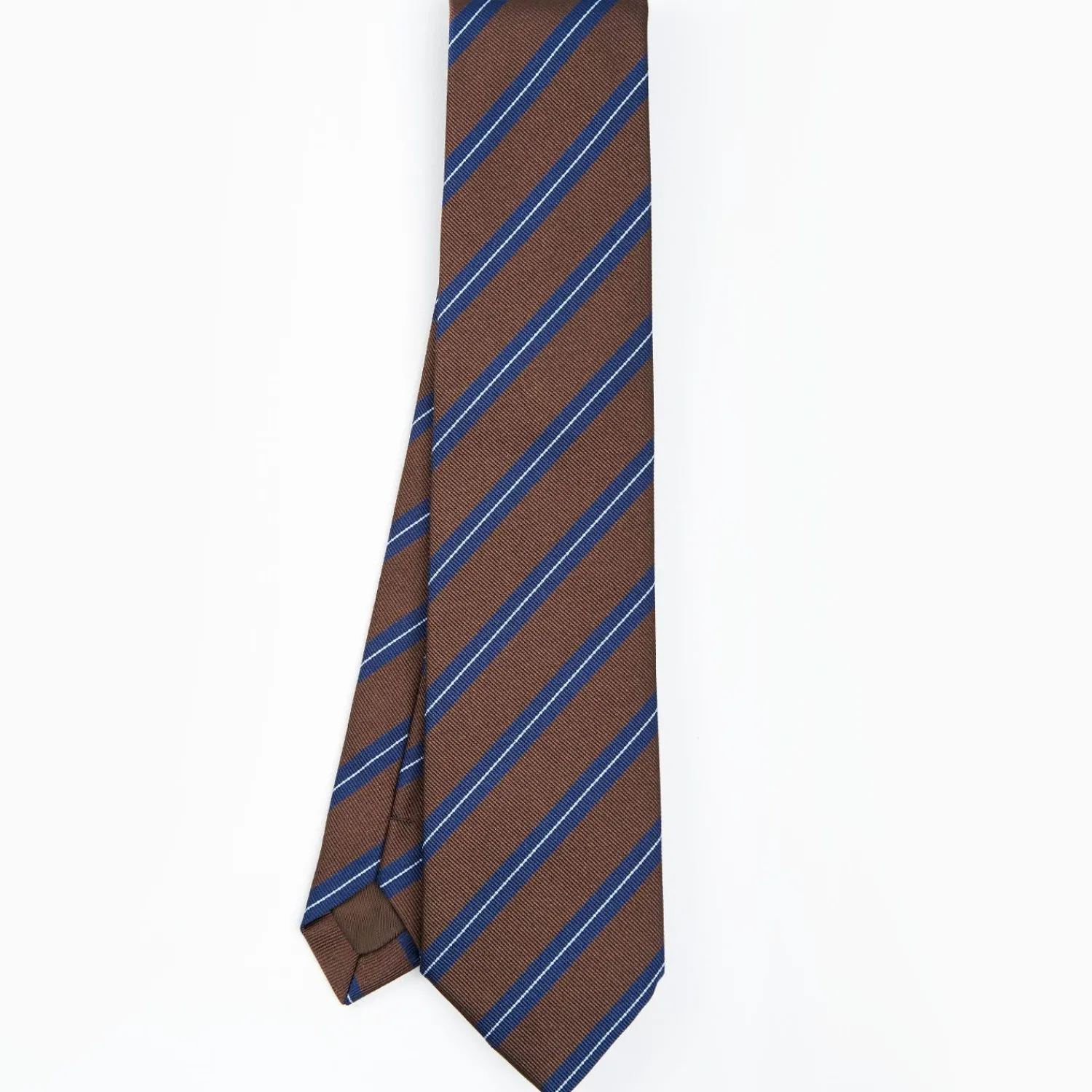 Dark Brown Sartorial Striped Tie>E.Marinella Best