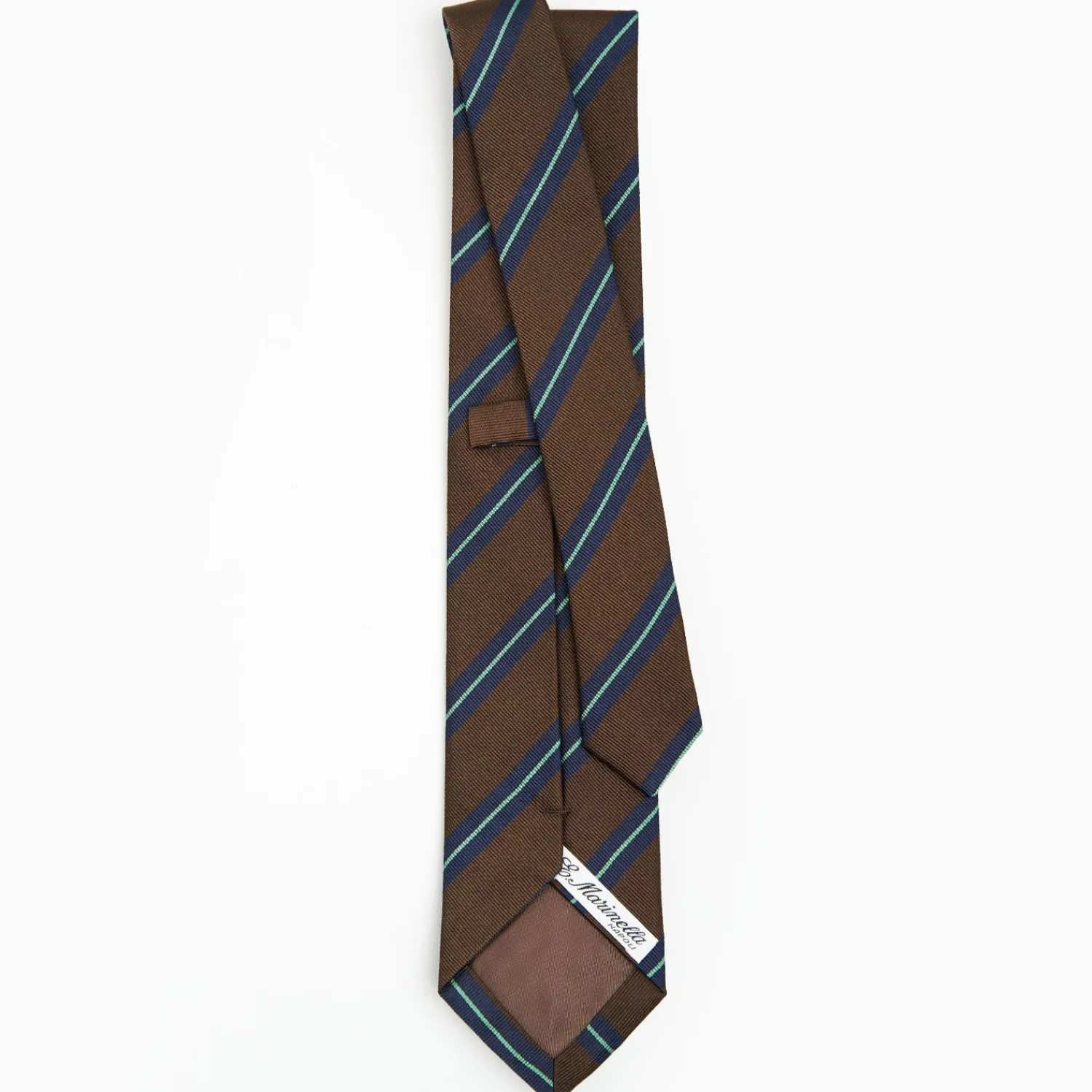 Dark Brown Sartorial Striped Silk Tie>E.Marinella Cheap