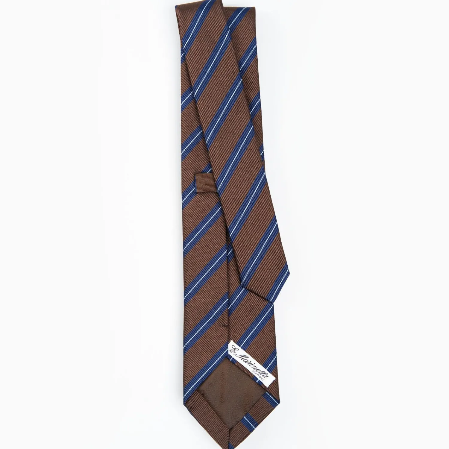 Dark Brown Sartorial Striped Tie>E.Marinella Best
