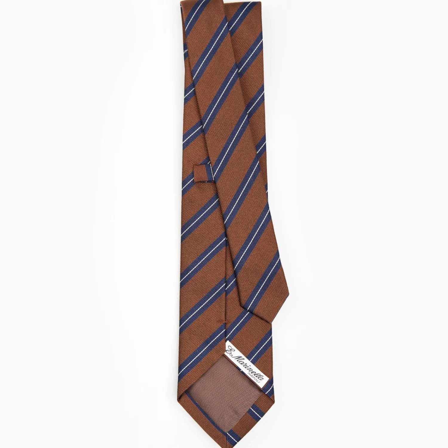 Dark Brown Sartorial Striped Silk Tie>E.Marinella Sale