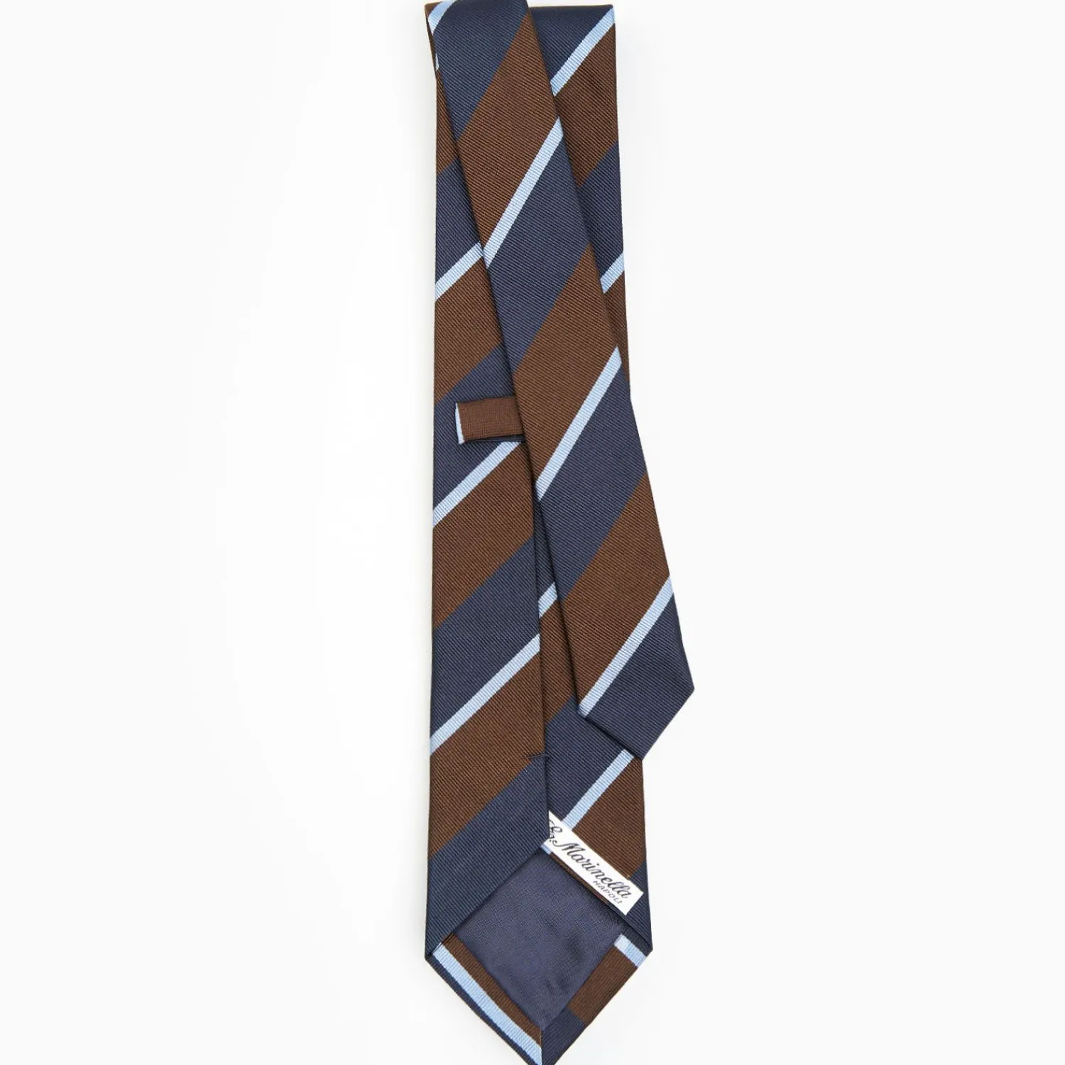 Dark Brown Sartorial Striped Silk Tie>E.Marinella Store
