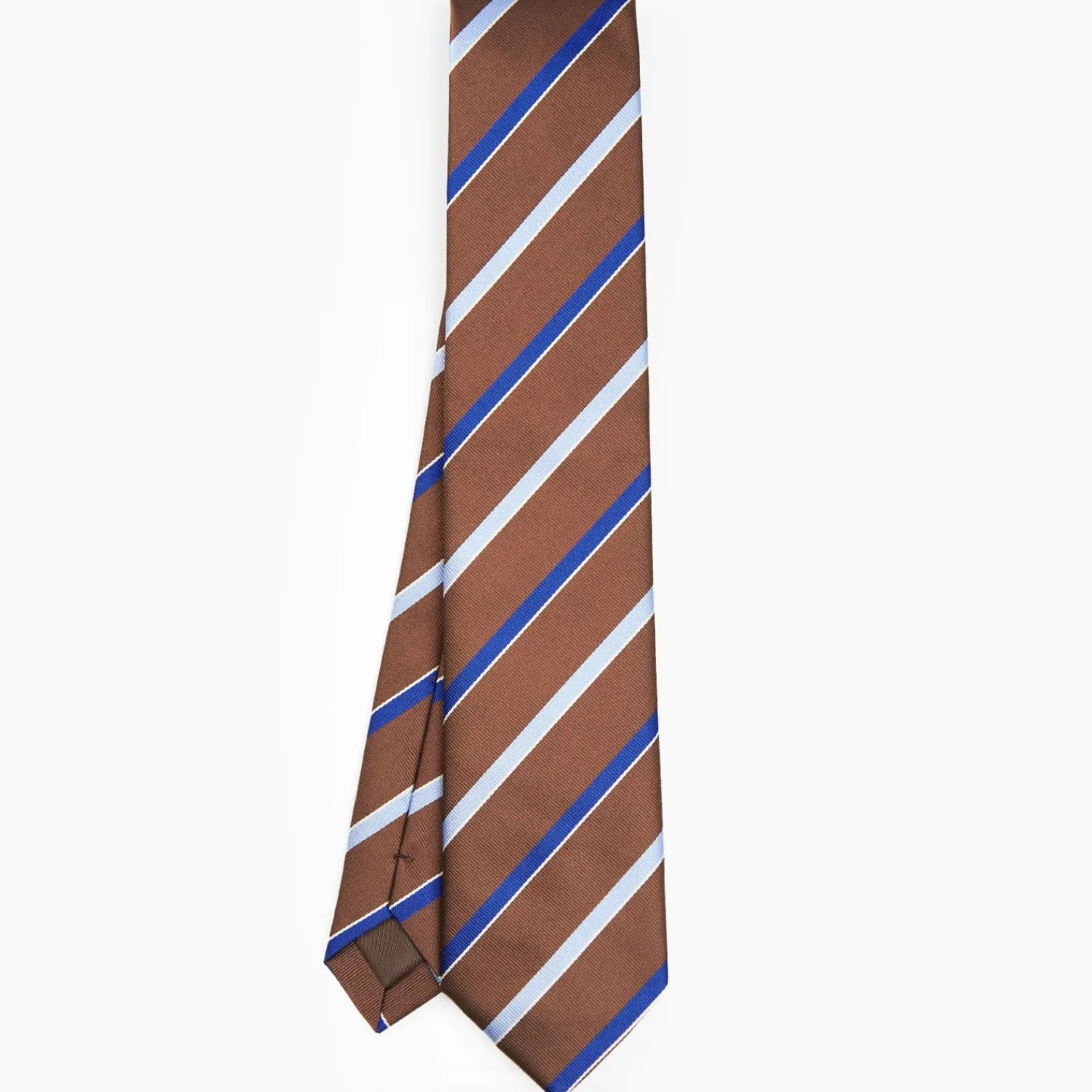 Dark Brown Sartorial Striped Silk Tie>E.Marinella Hot