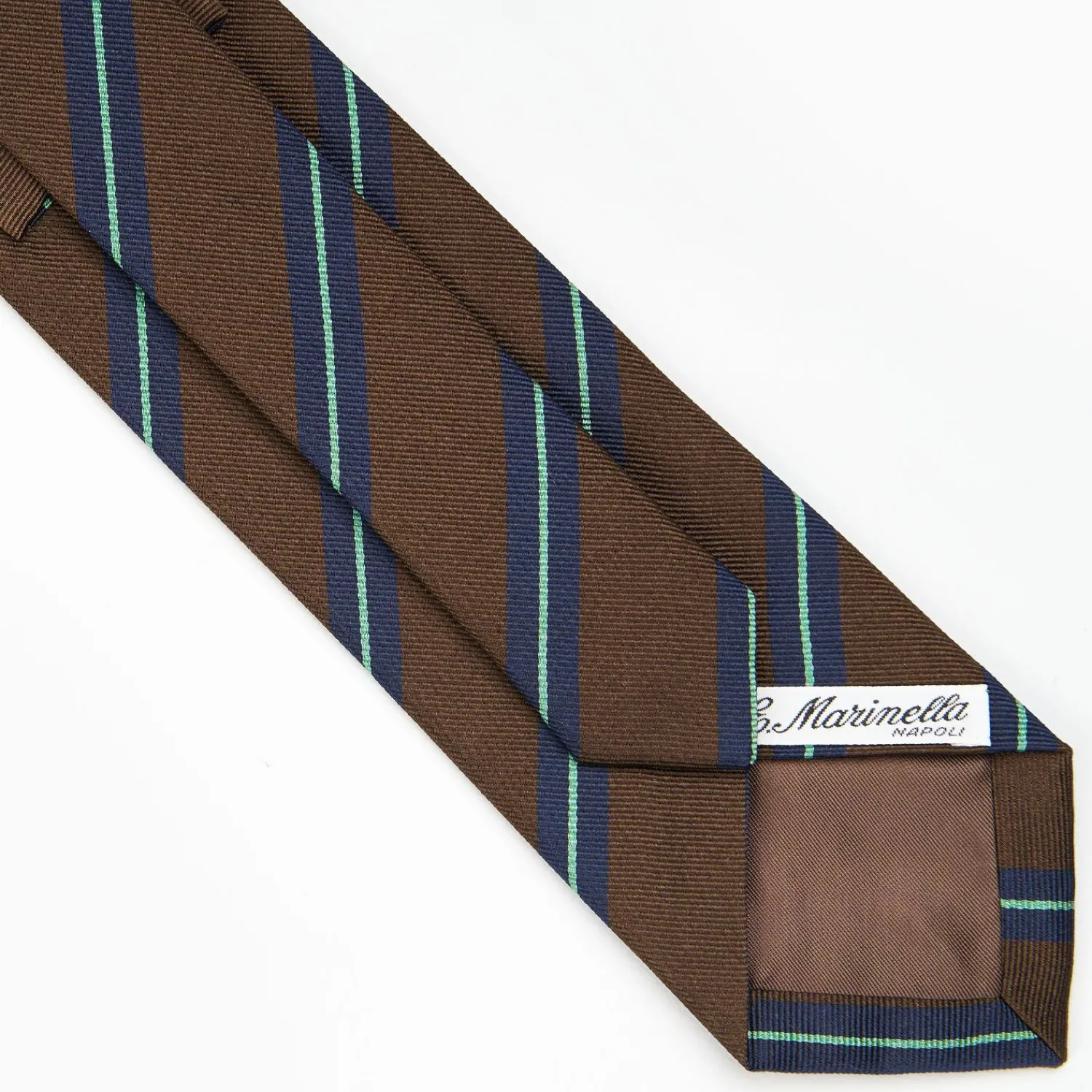 Dark Brown Sartorial Striped Silk Tie>E.Marinella Cheap