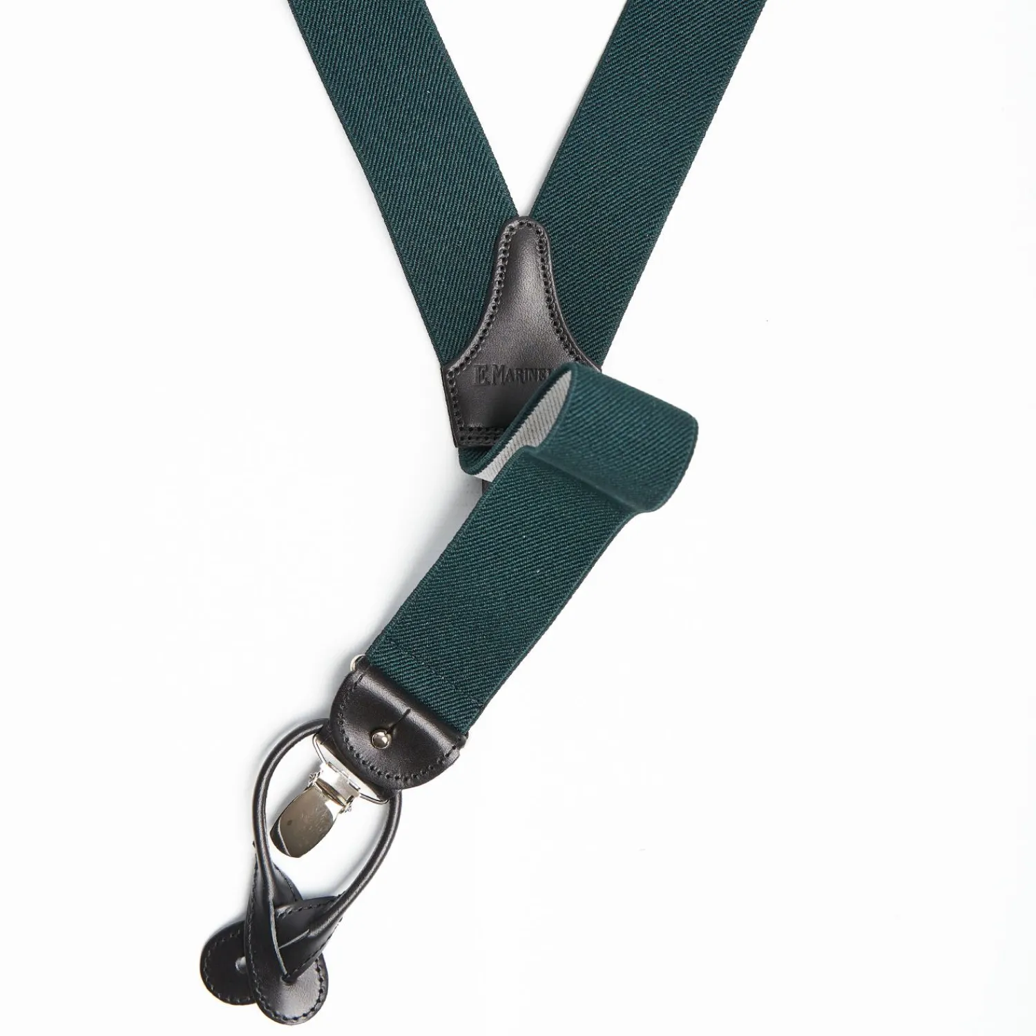 Dark Green Plain Colour Braces>E.Marinella Online