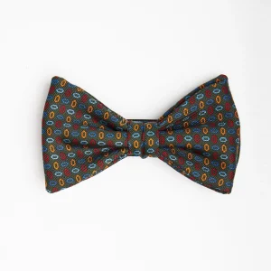 Dark Green Pre-Knotted Silk Bowtie - Small Geometric Pattern>E.Marinella Shop