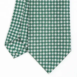 Dark Green Sartorial Classic Silk Tie - Small Flower Pattern>E.Marinella Store