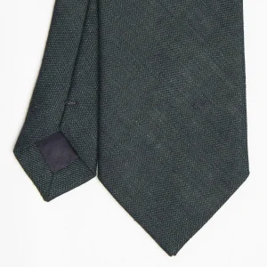 Dark Green Sartorial Linen Tie Solid Color>E.Marinella New