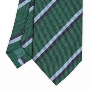 Dark Green Sartorial Striped Silk Tie>E.Marinella Outlet