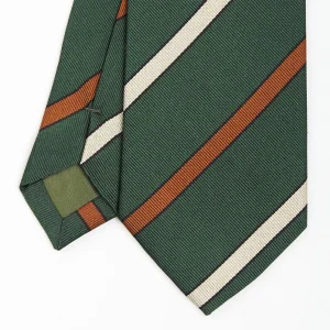 Dark Green Sartorial Striped Silk Tie>E.Marinella Flash Sale