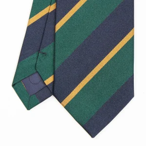 Dark Green Sartorial Striped Silk Tie>E.Marinella Outlet