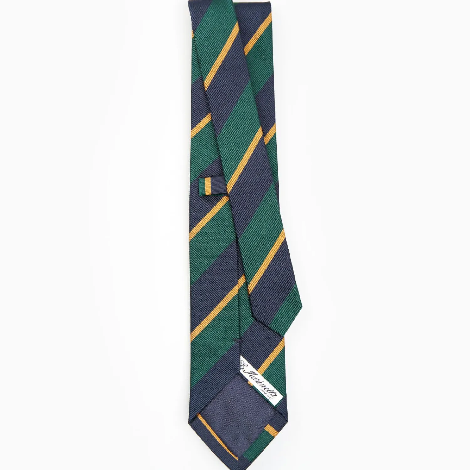 Dark Green Sartorial Striped Silk Tie>E.Marinella Outlet