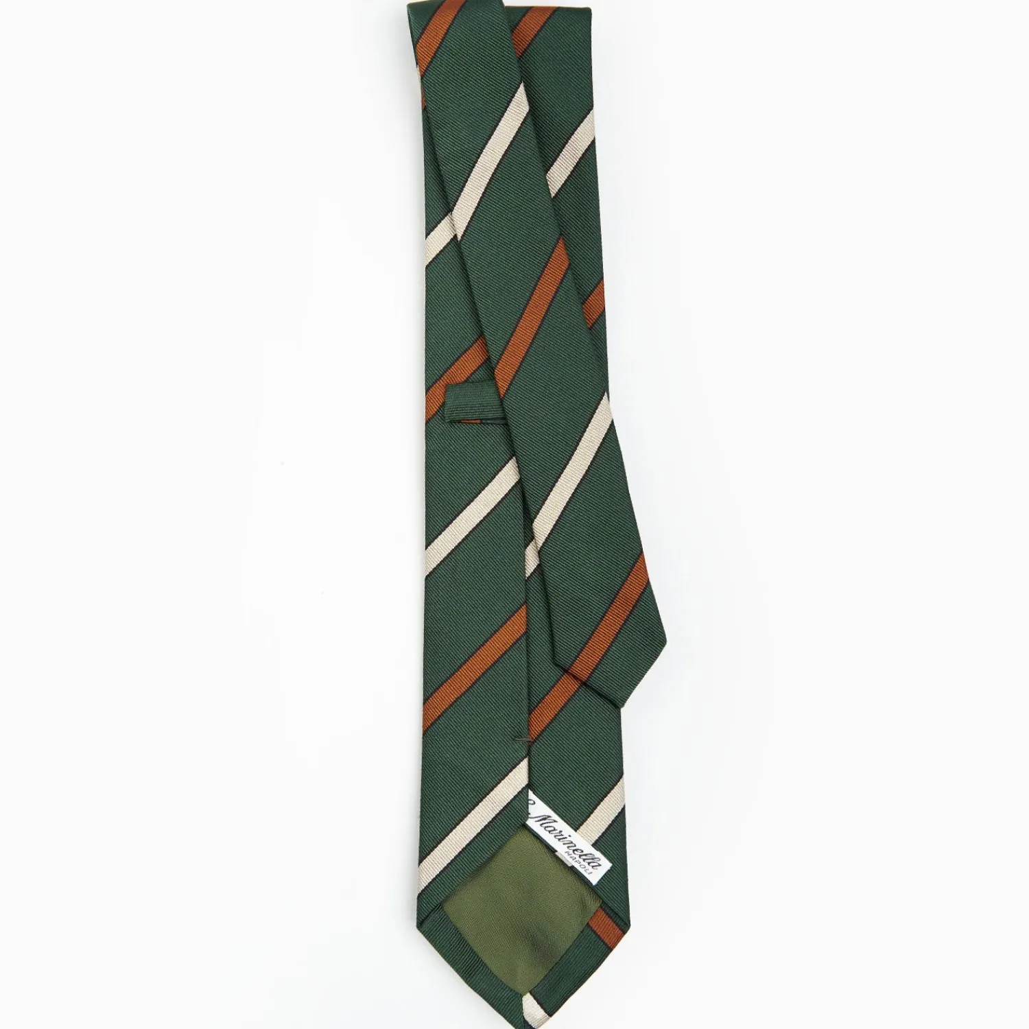 Dark Green Sartorial Striped Silk Tie>E.Marinella Flash Sale