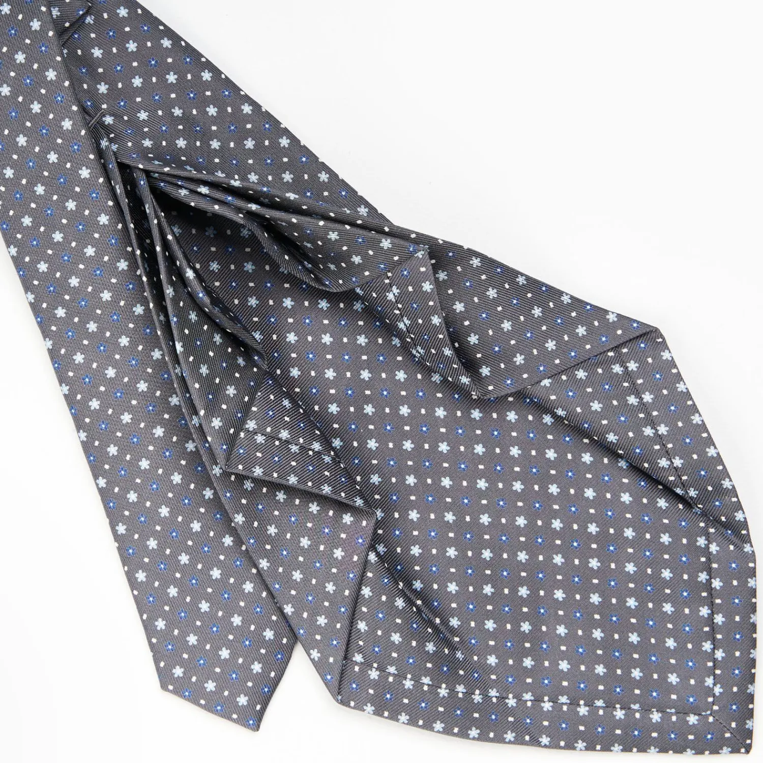 Dark Grey 9 Fold Sartorial Silk Tie Small Flower Pattern>E.Marinella Cheap