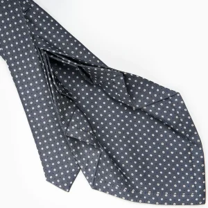 Dark Grey 9 Fold Sartorial Silk Tie Small Flower Pattern>E.Marinella Discount