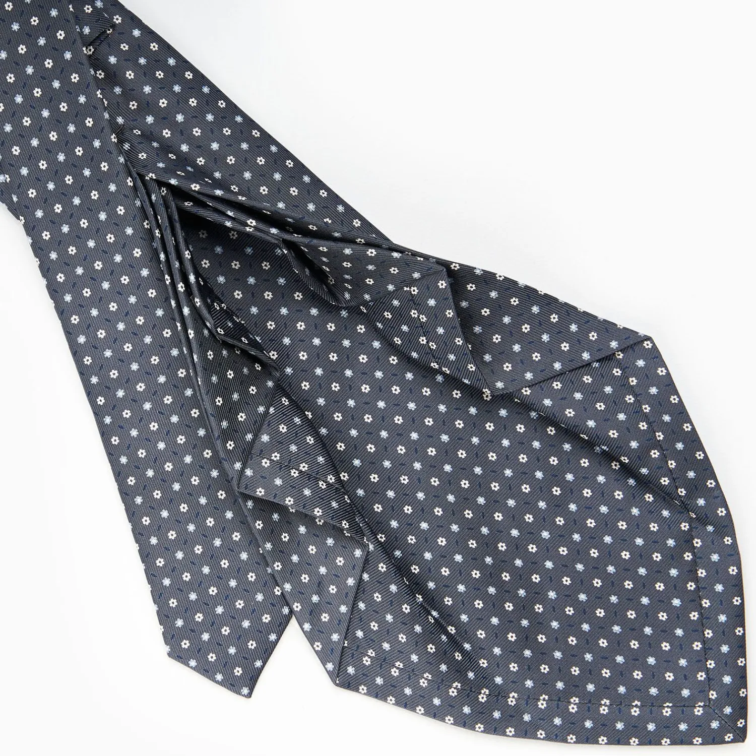 Dark Grey 9 Fold Sartorial Silk Tie Small Flower Pattern>E.Marinella Discount