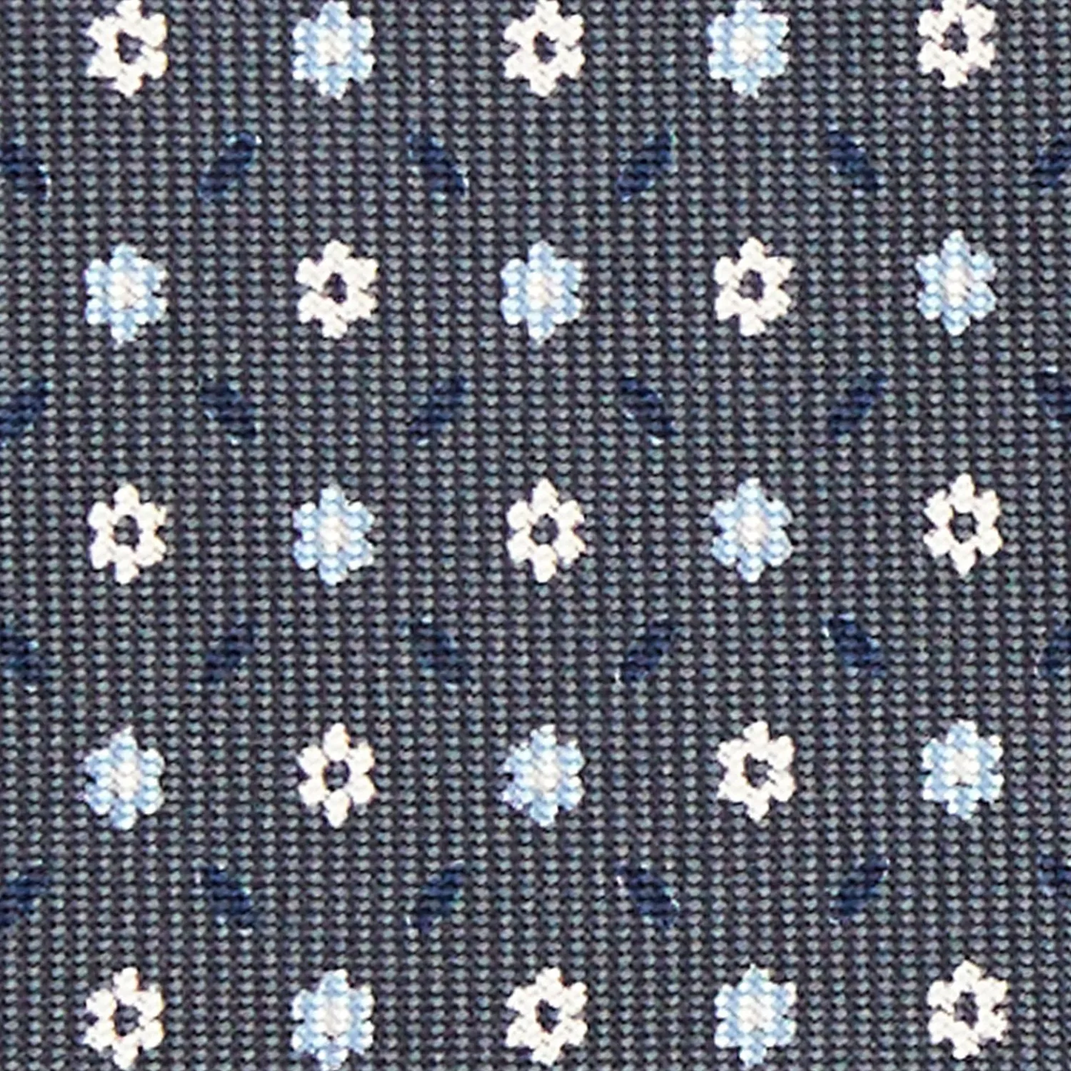 Dark Grey 9 Fold Sartorial Silk Tie Small Flower Pattern>E.Marinella Discount