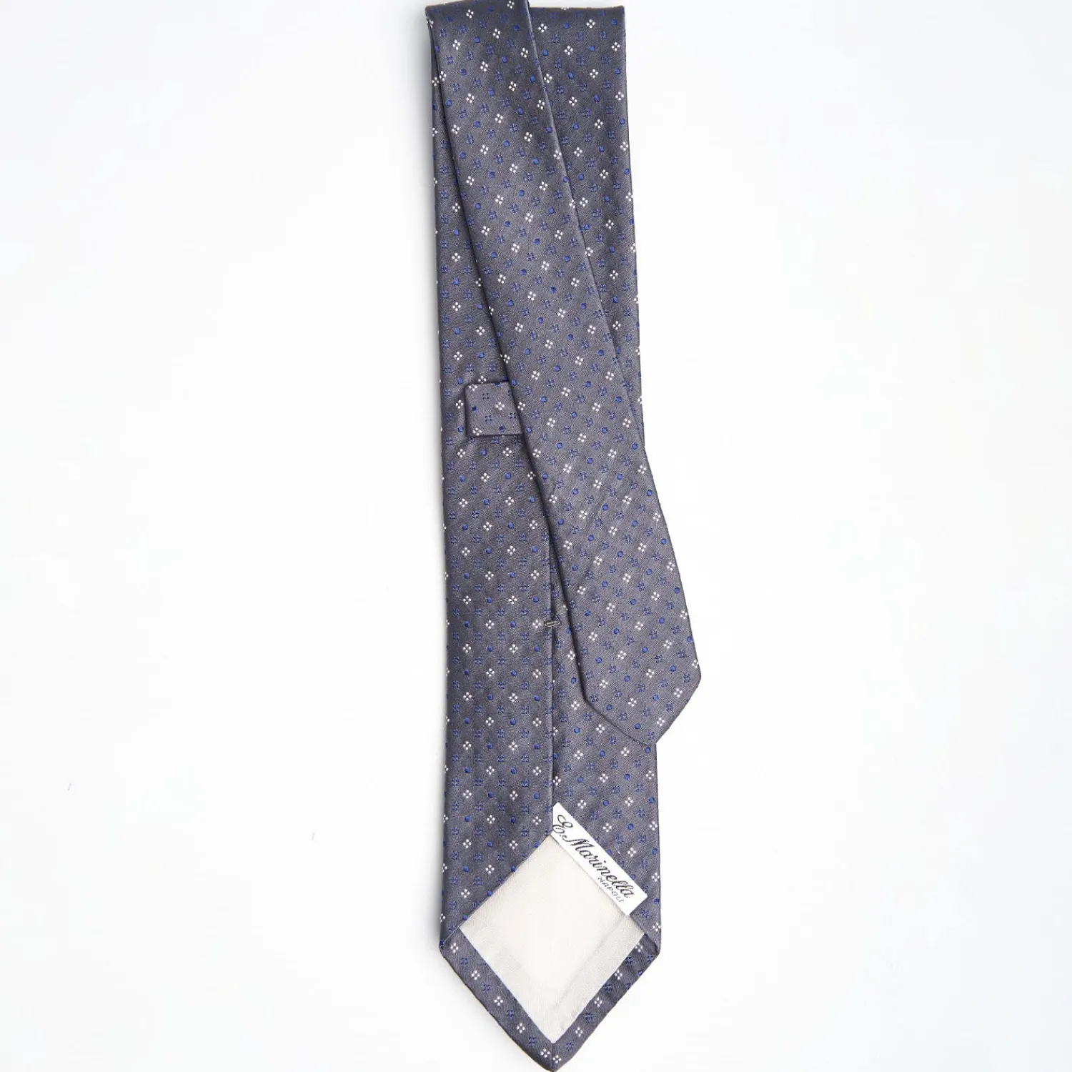Dark Grey Cerimonial Silk Satin Tie Small Geometric Pattern>E.Marinella Clearance