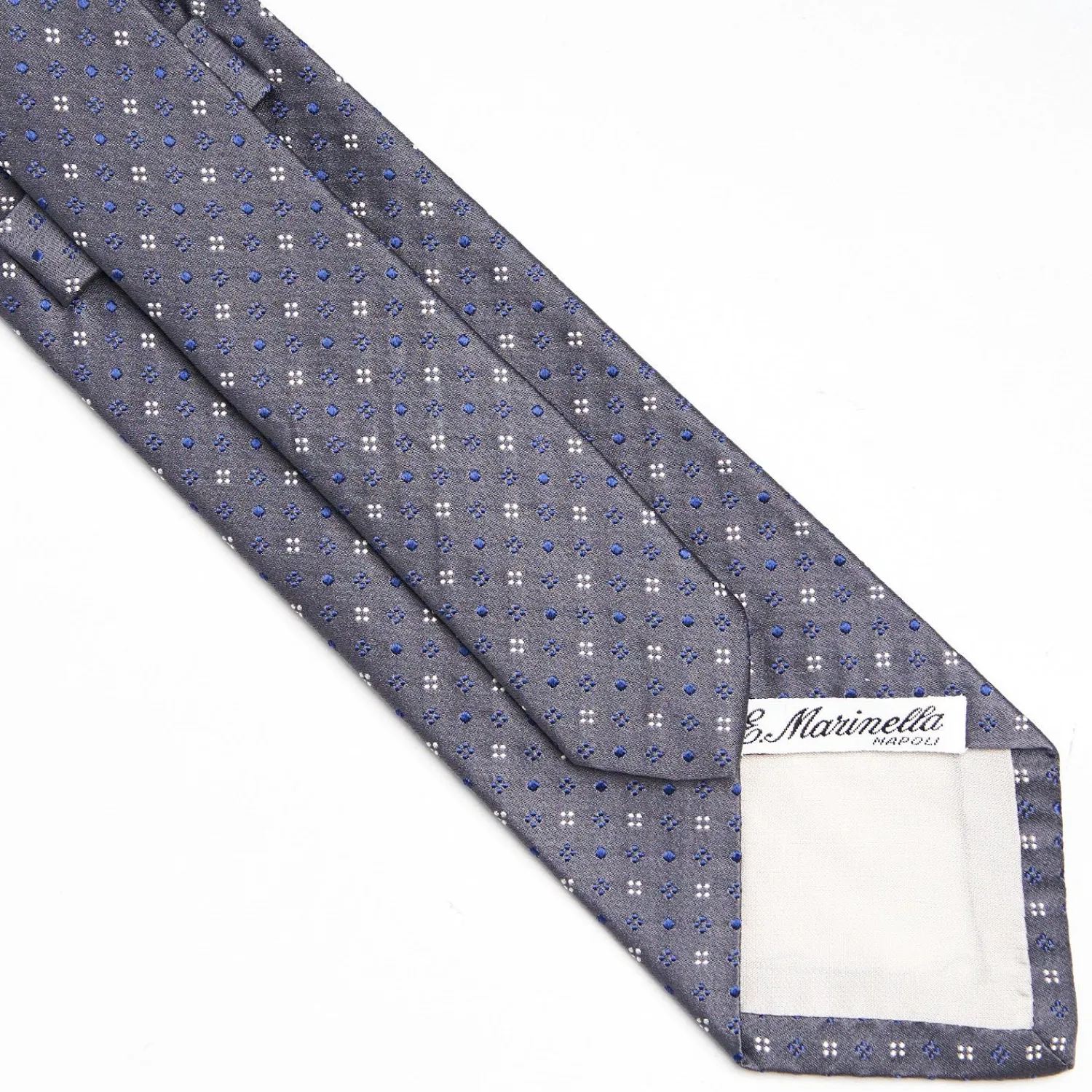 Dark Grey Cerimonial Silk Satin Tie Small Geometric Pattern>E.Marinella Clearance
