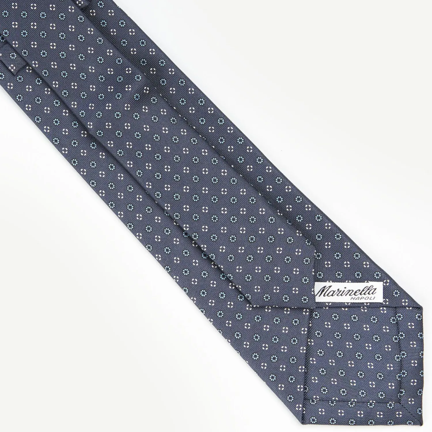 Dark Grey Extra Long Sartorial Silk Tie - Small Flower Pattern>E.Marinella Cheap