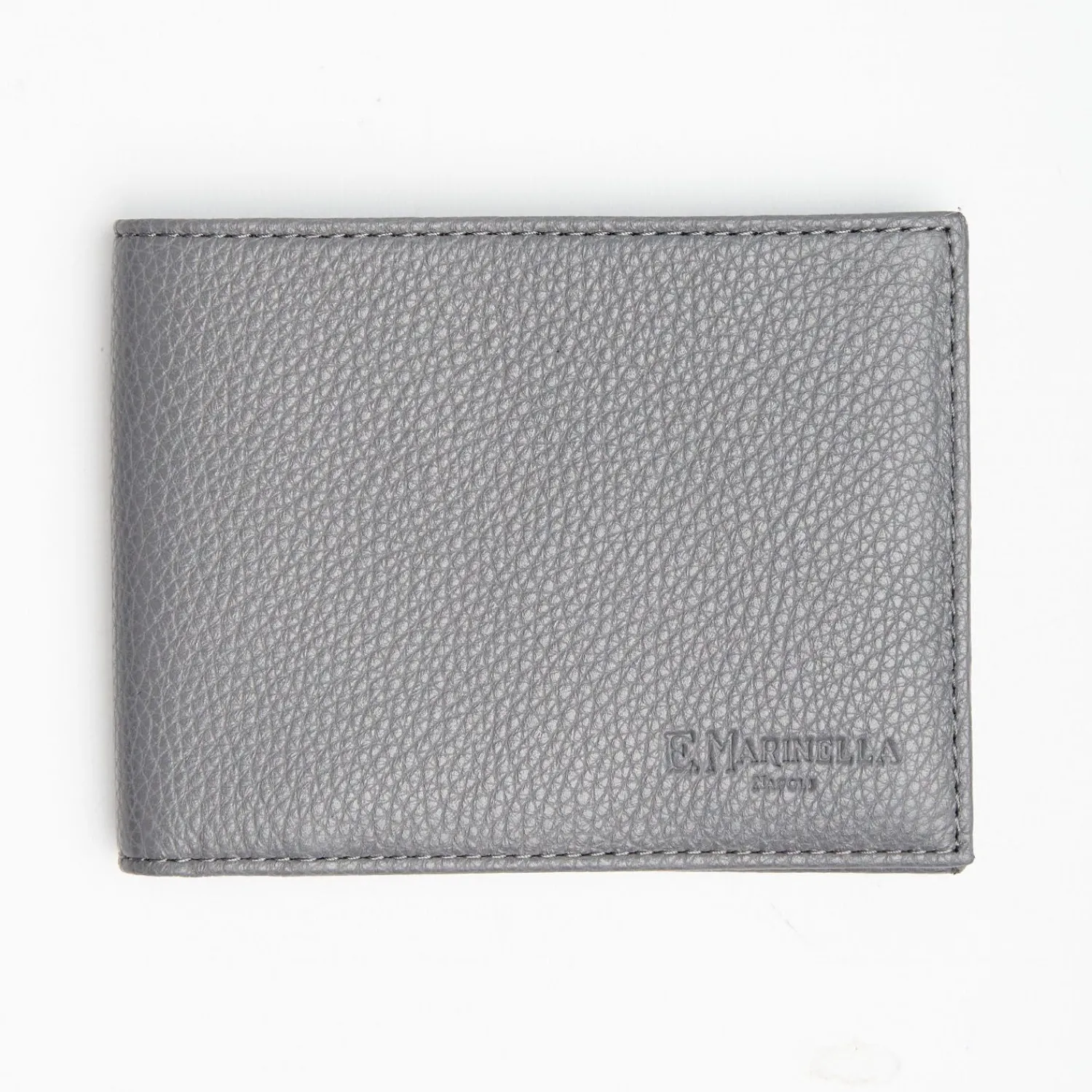 Dark Grey Hammered Leather Horizontal Wallet>E.Marinella Shop
