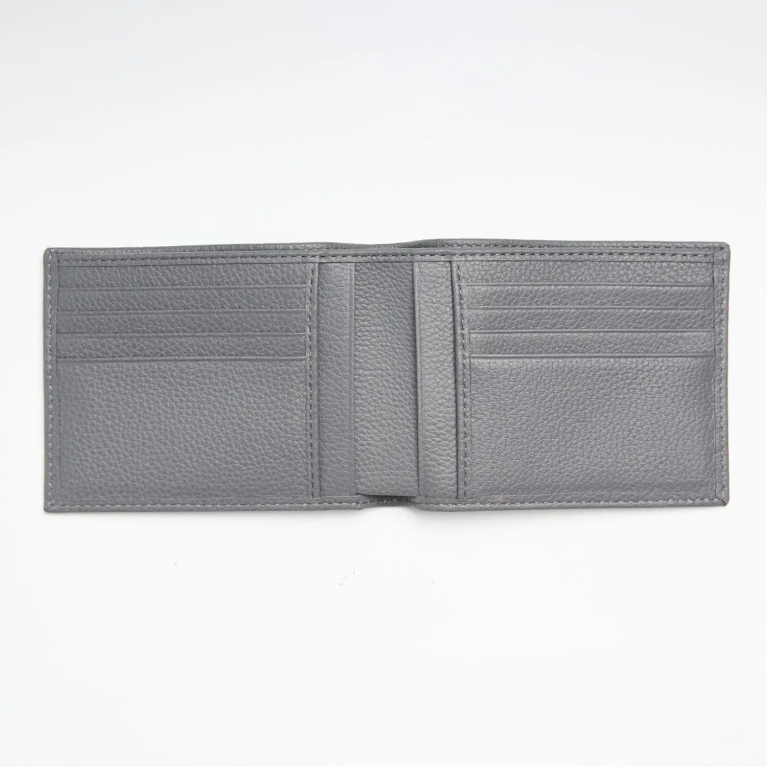 Dark Grey Hammered Leather Horizontal Wallet>E.Marinella Shop