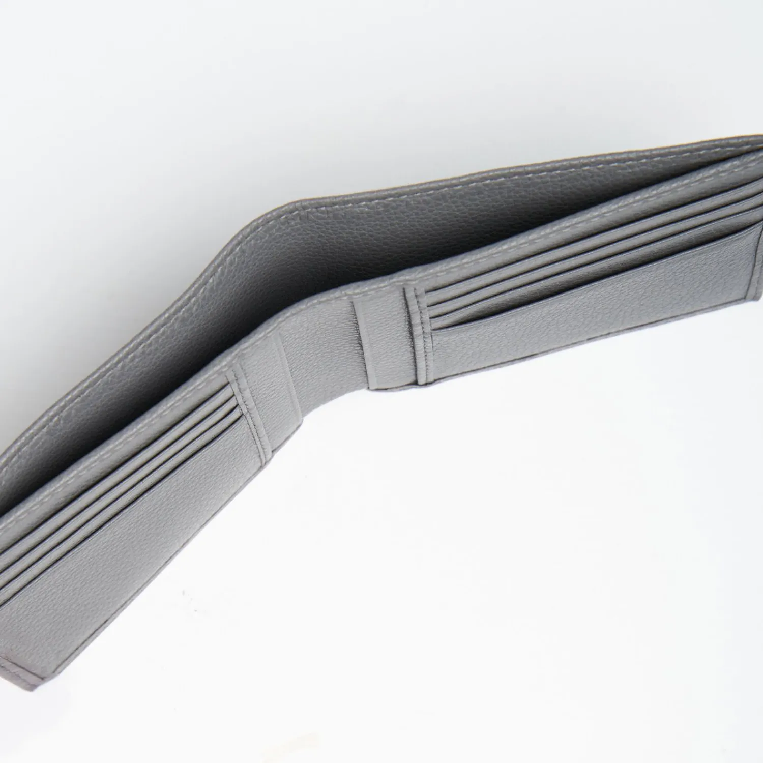 Dark Grey Hammered Leather Horizontal Wallet>E.Marinella Shop
