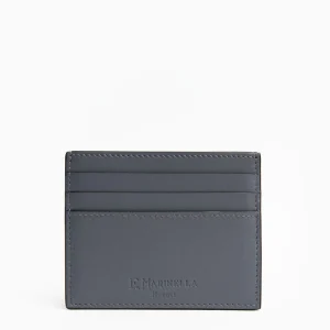 Dark Grey Leather Credit Card Holder>E.Marinella Best