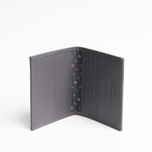 Dark Grey Leather Folding Card Holder - 10 Compartments>E.Marinella Store