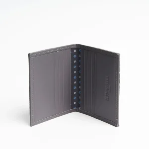 Dark Grey Leather Folding Card Holder - 10 Compartments>E.Marinella New