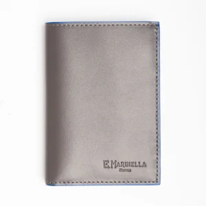 Dark Grey Leather Vertical Wallet>E.Marinella Outlet