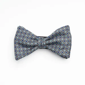 Dark Grey Pre-Knotted Silk Bowtie- Small Flower Pattern>E.Marinella New