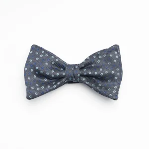 Dark Grey Pre-Knotted Silk Bowtie- Small Flower Pattern>E.Marinella Fashion