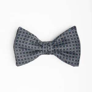 Dark Grey Pre-Knotted Silk Bowtie - Small Geometric Pattern>E.Marinella Best