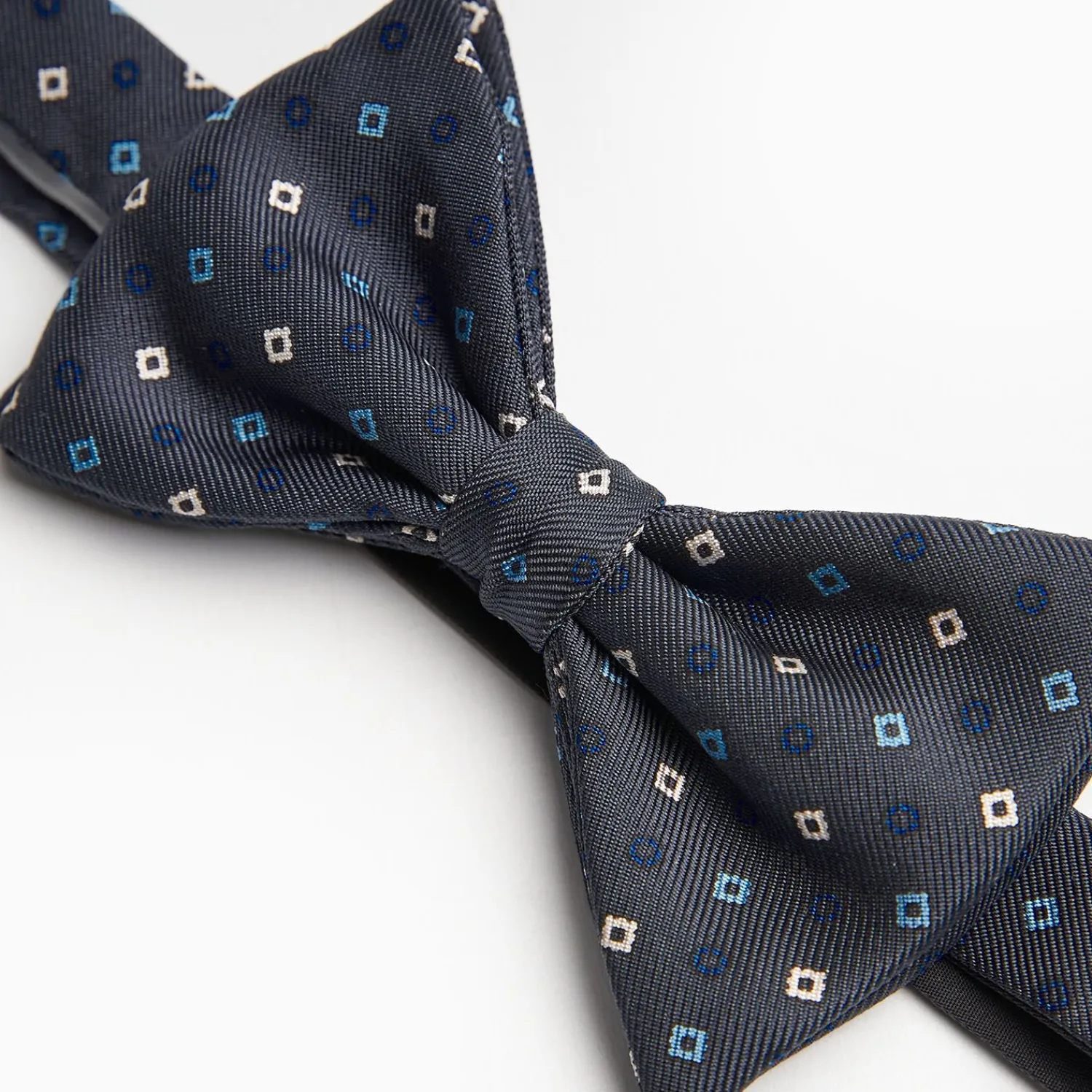 Dark Grey Pre-Knotted Silk Bowtie - Small Flower Pattern>E.Marinella Clearance