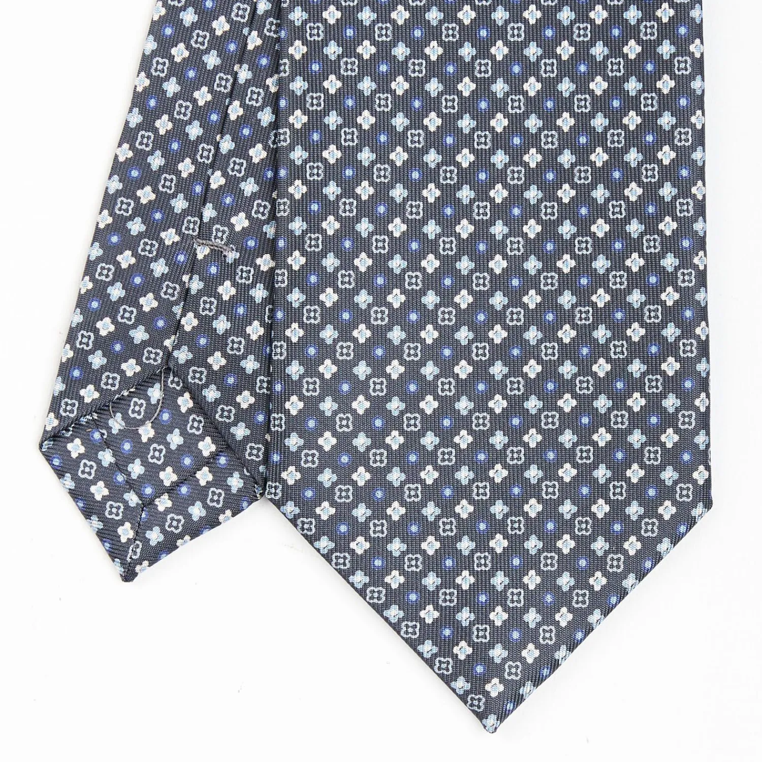 Dark Grey Sartorial Classic Silk Tie - Small Flower Designs>E.Marinella Cheap