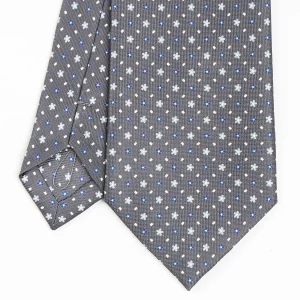 Dark Grey Sartorial Classic Silk Tie - Small Flower Pattern>E.Marinella Sale