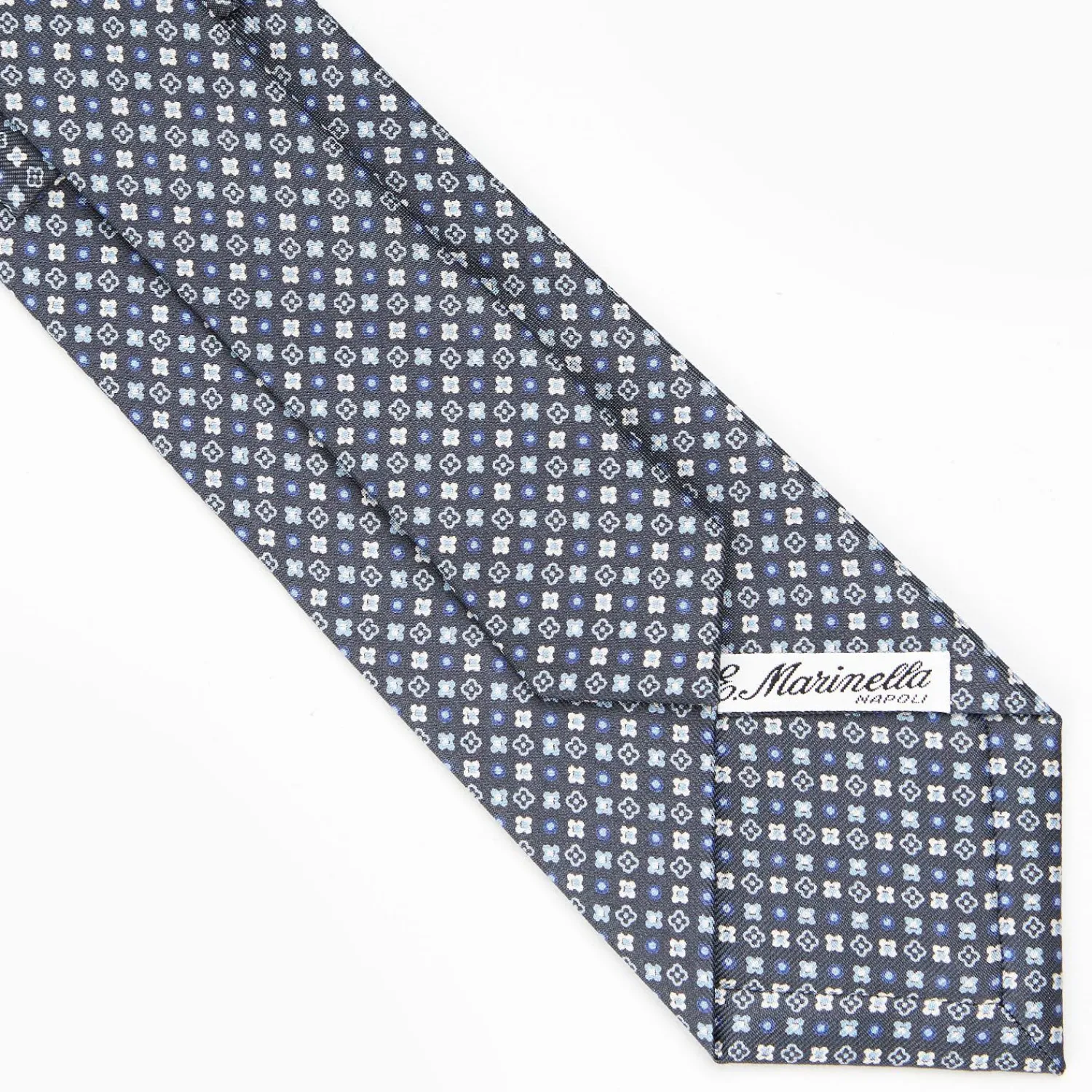 Dark Grey Sartorial Classic Silk Tie - Small Flower Designs>E.Marinella Cheap