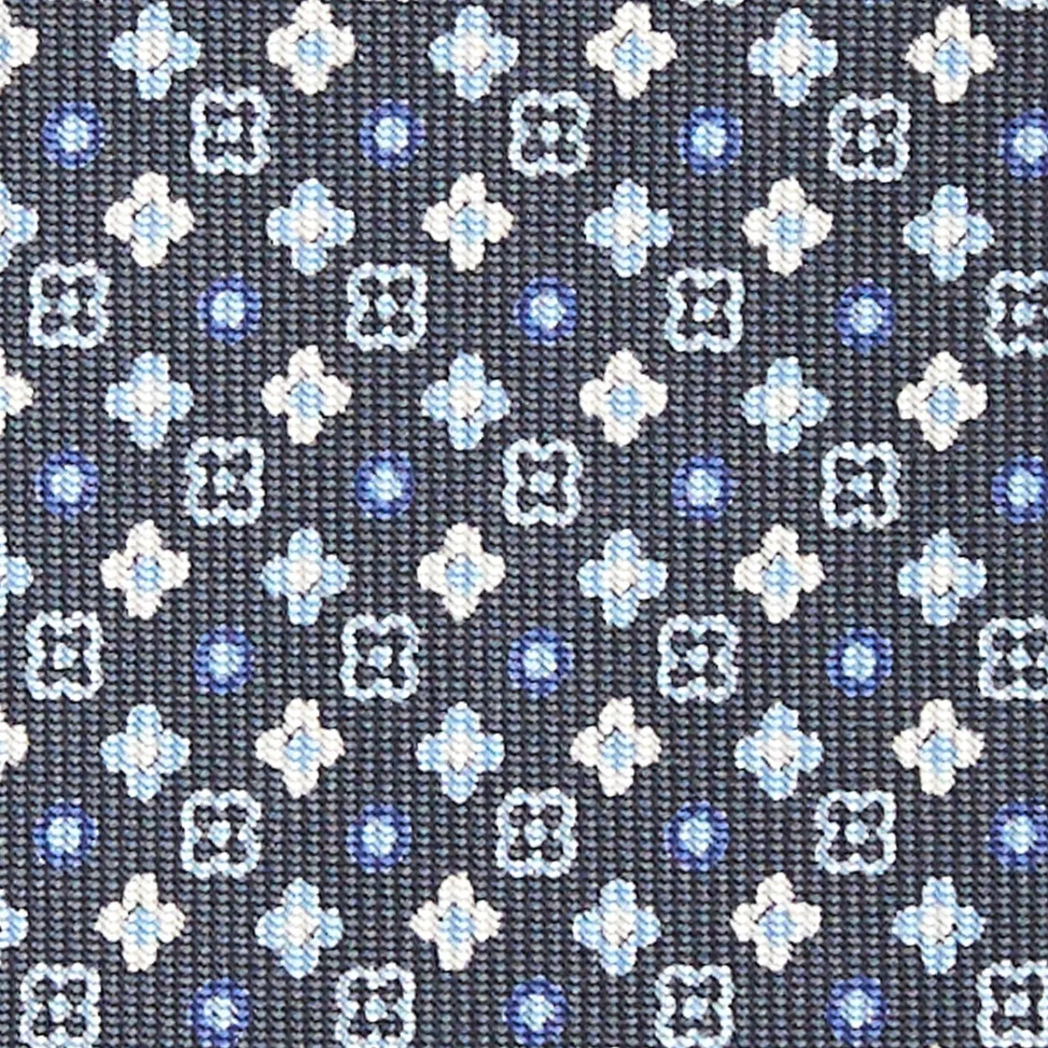 Dark Grey Sartorial Classic Silk Tie - Small Flower Designs>E.Marinella Cheap