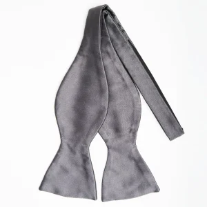 Dark Grey Silk Satin Bowtie To Self-Tie - Solid Color>E.Marinella Clearance