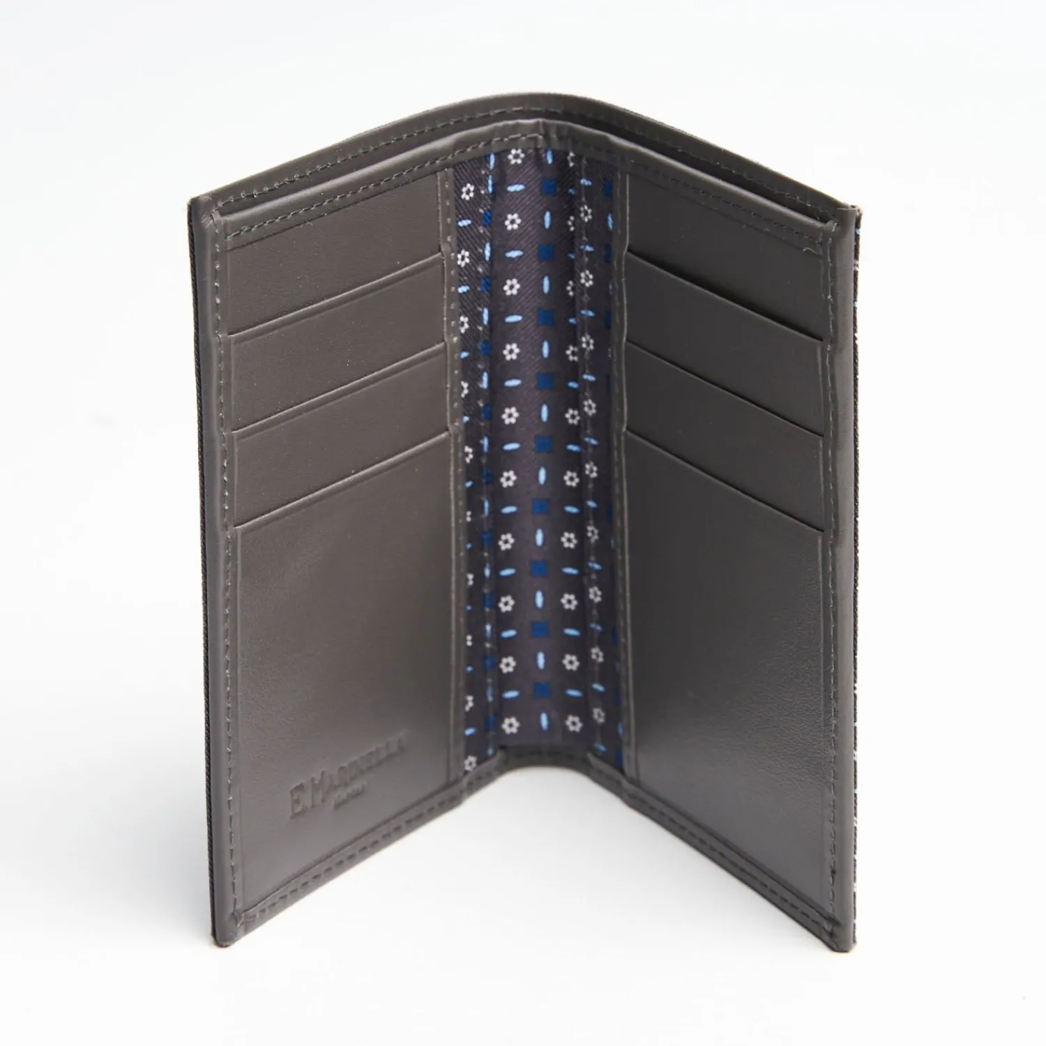Dark Grey Vertical Wallet In Silk And Leather>E.Marinella Outlet