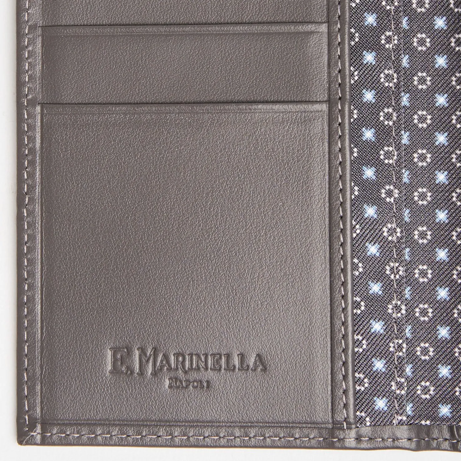 Dark Grey Vertical Wallet In Silk And Leather>E.Marinella Online
