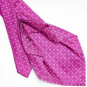 Fuchsia 7 Fold Sartorial Silk Tie - Small Flower Pattern>E.Marinella Best Sale