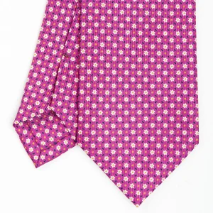 Fuchsia Sartorial Classic Silk Tie - Small Flower Pattern>E.Marinella Cheap