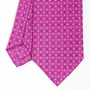 Fuchsia Sartorial Classic Silk Tie - Small Flower Pattern>E.Marinella Best Sale