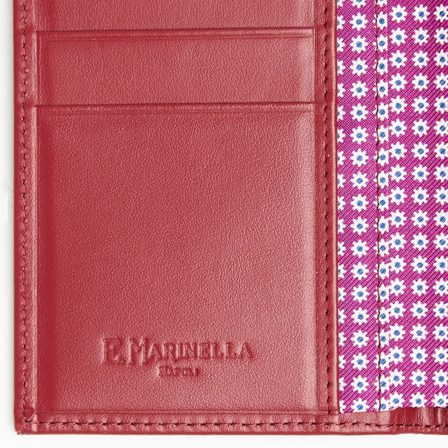 Fuchsia Vertical Wallet In Silk And Leather>E.Marinella Shop
