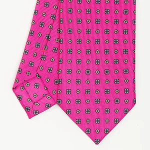 Fucsia Sartorial 7 Cm Silk Tie - Small Flower Pattern>E.Marinella Outlet