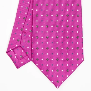 Fucsia Sartorial Classic Silk Tie - Small Flower Designs>E.Marinella New