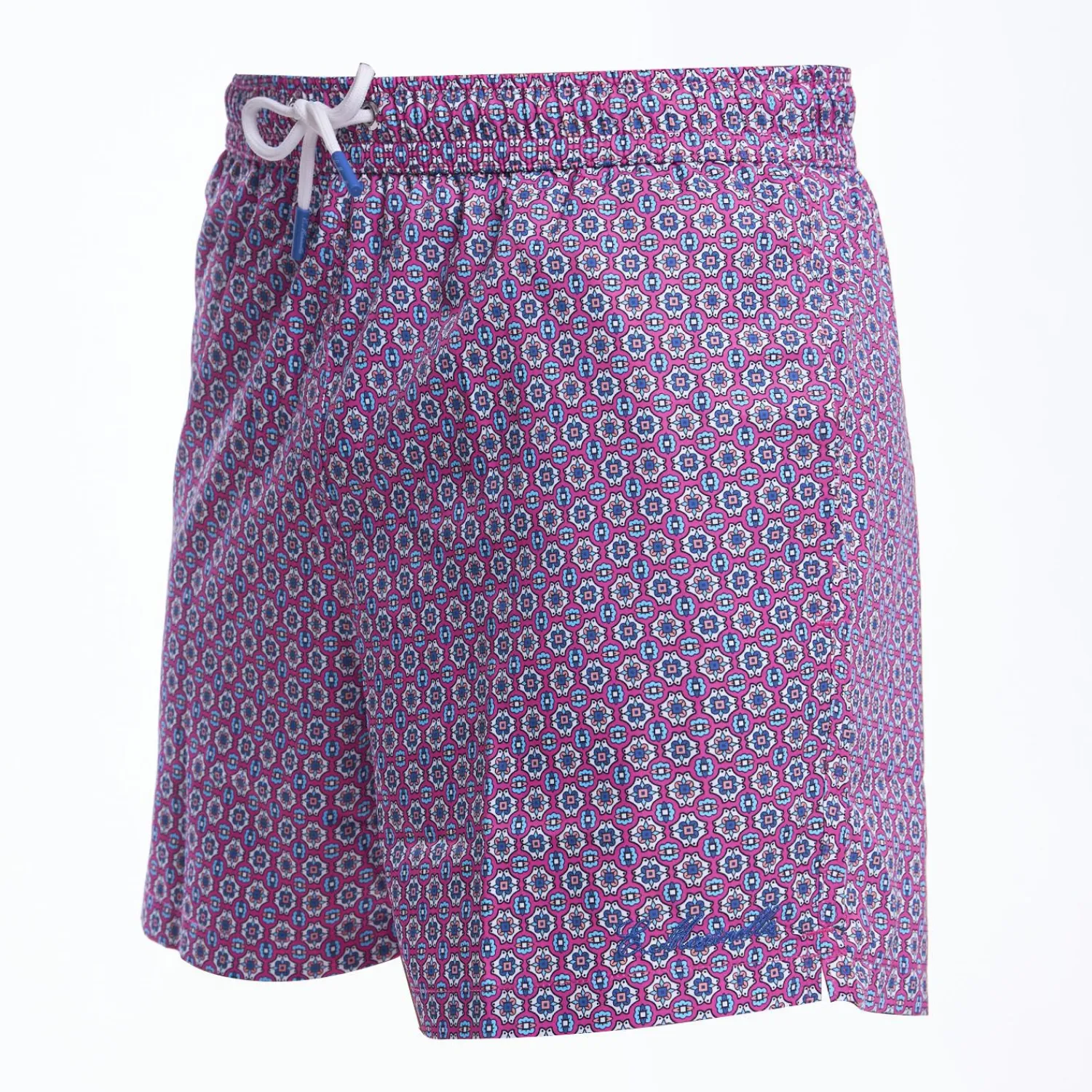 Fucsia Swim Short- Large Flower Pattern>E.Marinella Store