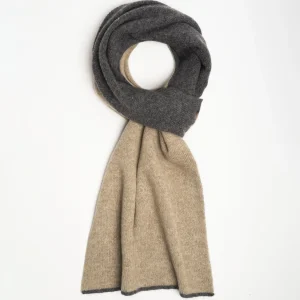 Gray And Light Brown Two-Tone Solid Cashmere Neck Warmer>E.Marinella Fashion