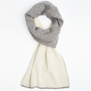Gray And White Two-Tone Solid Cashmere Neck Warmer>E.Marinella Sale